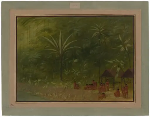 Encampment of Cocomas - Looking Ashore, by George Catlin