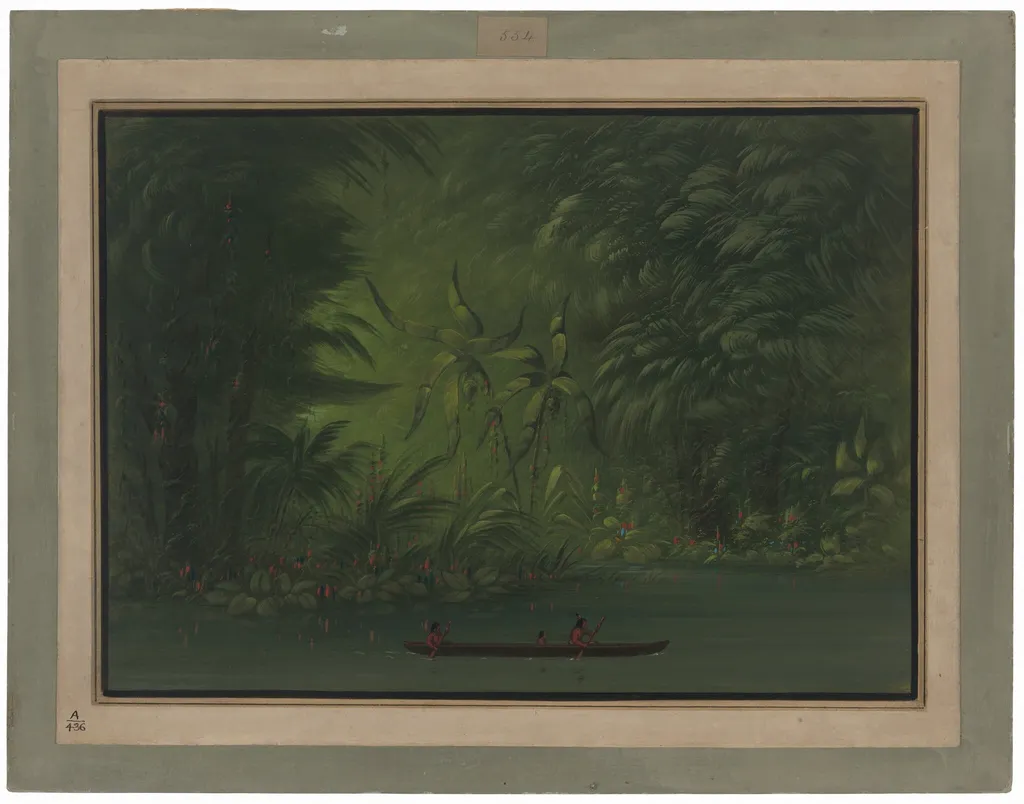 Entrance to a Lagoon, Shore of the Amazon, by George Catlin, oil, 1862