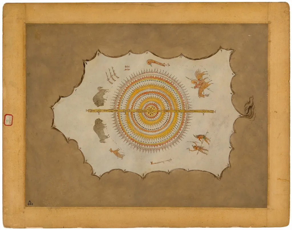 Facsimile of a Mandan Robe, by George Catlin, oil, 1865