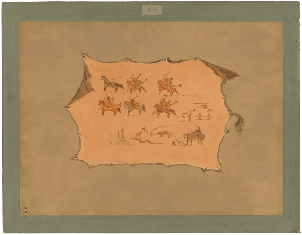 Facsimile of a Pawnee Doctor's Robe, by George Catlin, oil, 1865