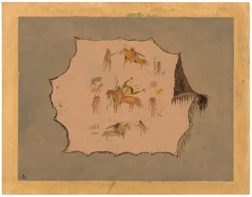 Facsimile of a Pawnee Doctor's Robe with Fantastic Professional Designs, by George Catlin