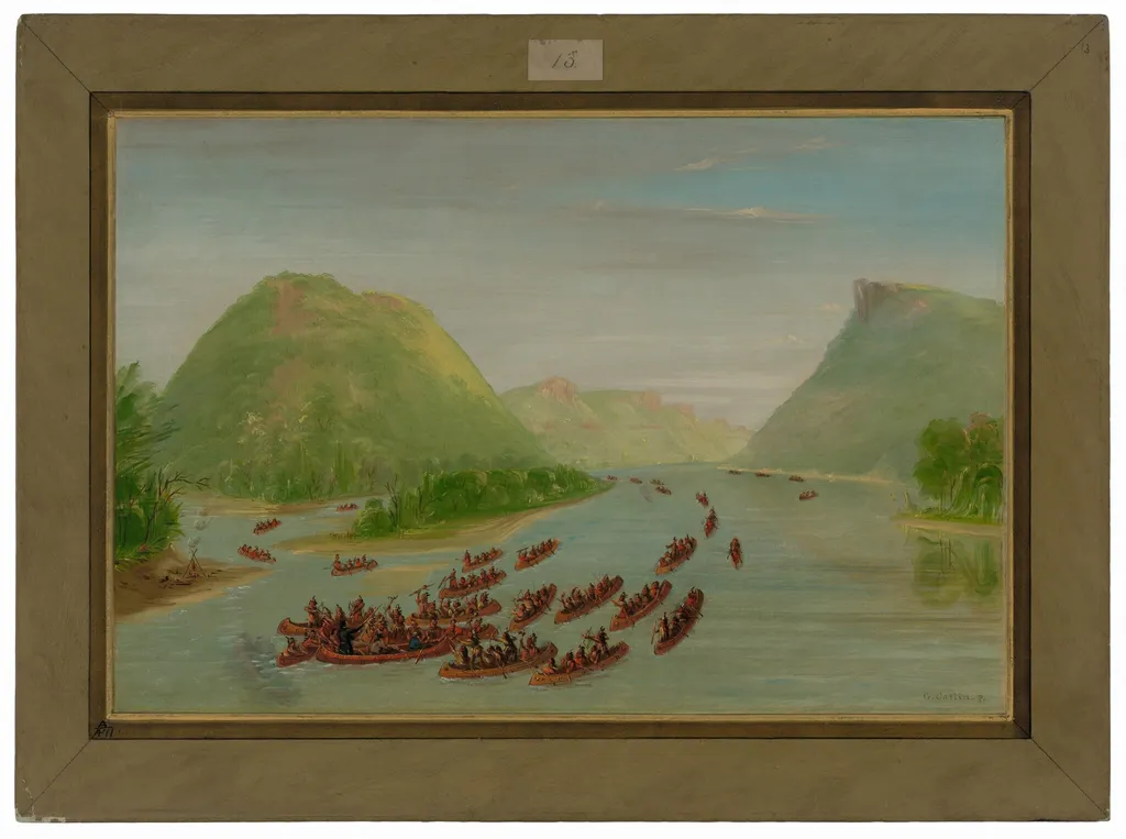 Father Hennepin and Two Companions Made Prisoners by the Sioux. April 1680, by George Catlin, oil, 1848