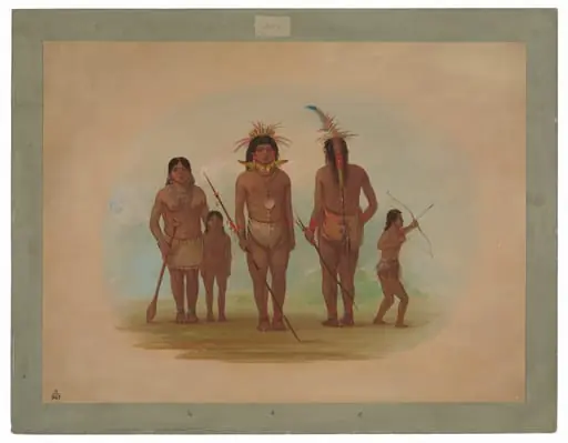 Five Iquito Indians, by George Catlin