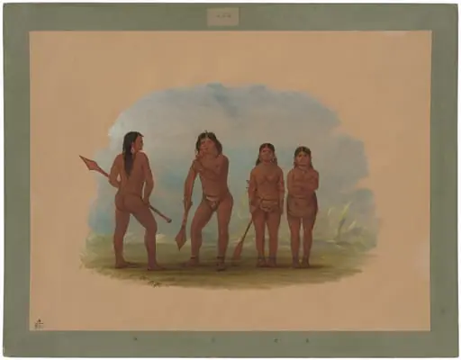 Four Angustura Indians, by George Catlin