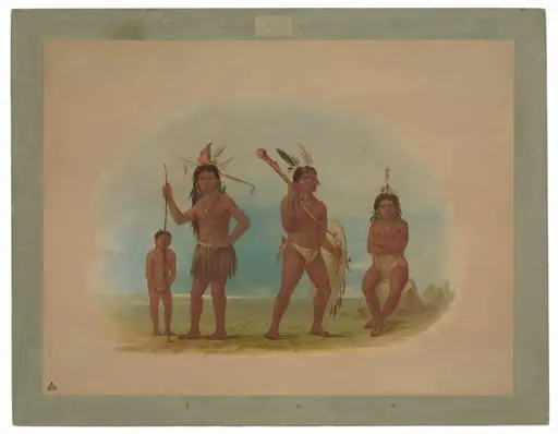 Four Arowak Indians, by George Catlin