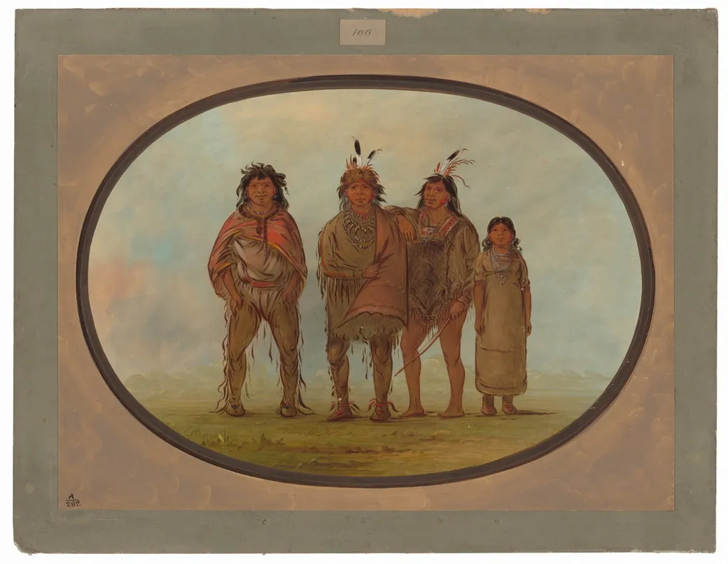Four Dogrib Indians, by George Catlin, oil, 1862