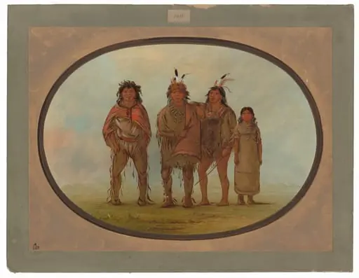 Four Dogrib Indians, by George Catlin