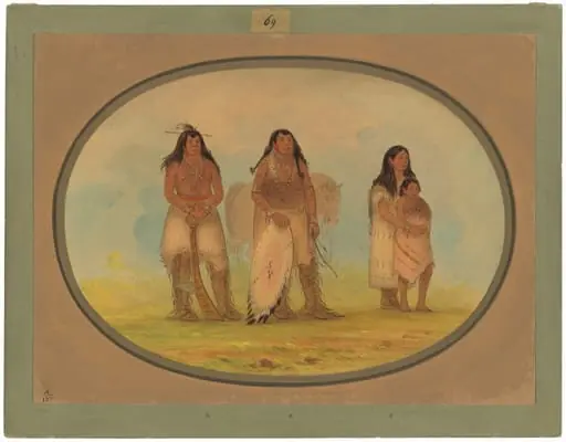 Four Kiowa Indians, by George Catlin