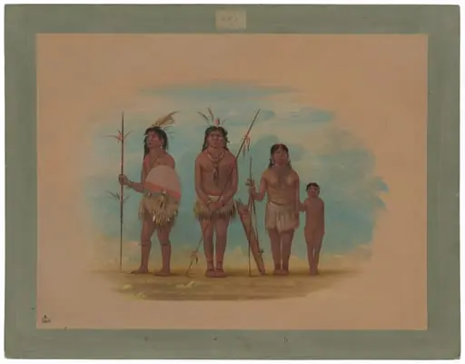 Four Xingu Indians, by George Catlin