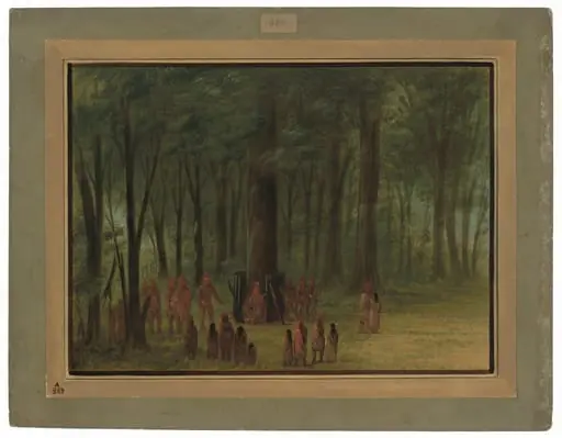 Funeral of Black Hawk - Saukie, by George Catlin
