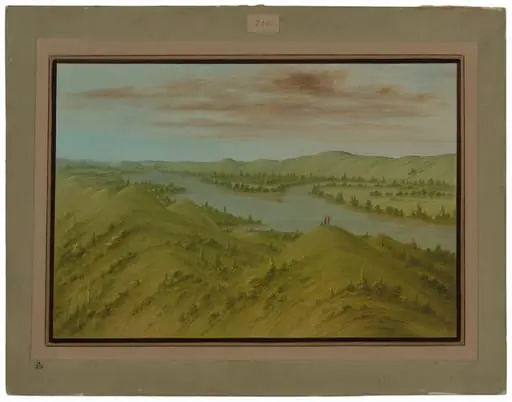 Grassy Bluffs, Upper Missouri, by George Catlin