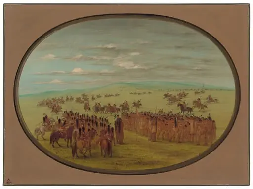 Horse Racing - Minatarrees, by George Catlin