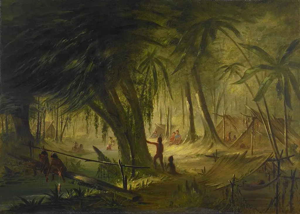 Indian Encampment, by George Catlin