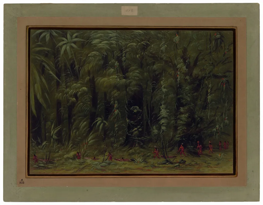 Interior of an Amazon Forest - Zurumati, by George Catlin, oil, 1862
