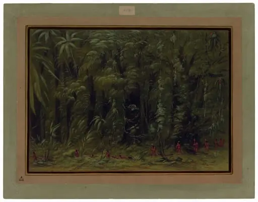 Interior of an Amazon Forest - Zurumati, by George Catlin