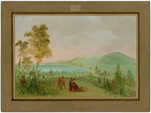 La Salle Assassinated by Duhaut.  May 19, 1686, by George Catlin