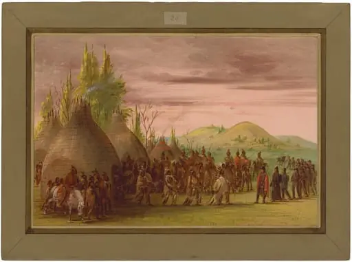 La Salle Received in the Village of the Cenis Indians. May 6, 1686, by George Catlin