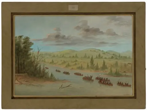 La Salle's Party Entering the Mississippi in Canoes. February 6, 1682, by George Catlin