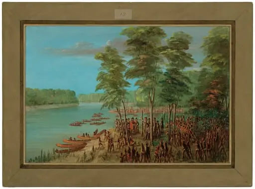 La Salle Taking Possession of the Land at the Mouth of the Arkansas. March 10, 1682, by George Catlin