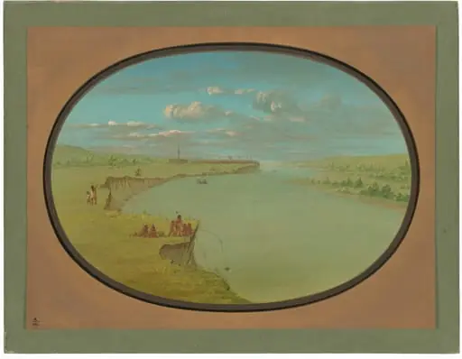 Mandan Village - A Distant View, by George Catlin