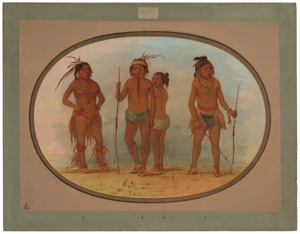 Members of the Botocudo Tribe, by George Catlin, oil, 1862