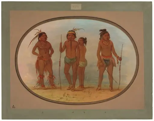 Members of the Botocudo Tribe, by George Catlin