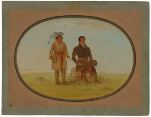 Mohigan Chief and a Missionary, by George Catlin