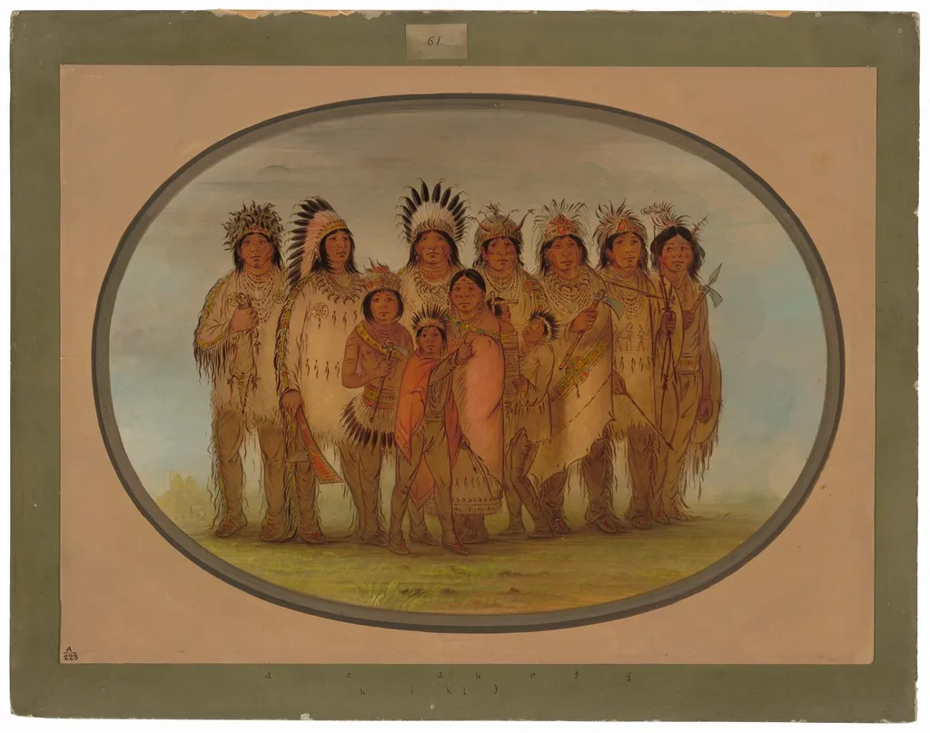 Ojibbeway Indians in Paris, by George Catlin, oil, 1865