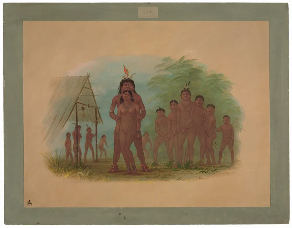 Orejona Indians, by George Catlin, oil, 1862