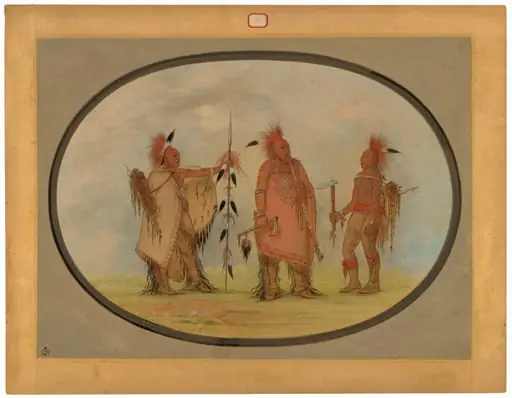 Osage Chief with Two Warriors, by George Catlin