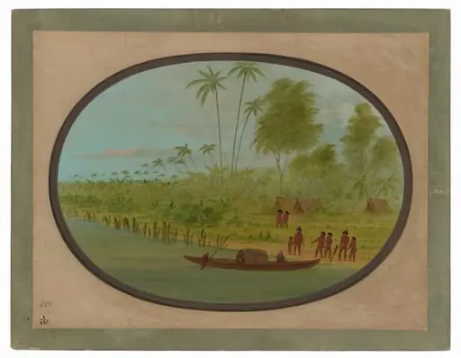 Painting the Tobos Chief, by George Catlin