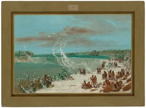 Portage Around the Falls of Niagara at Table Rock, by George Catlin