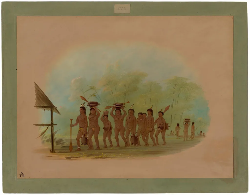 Return from a Turtle Hunt - Connibo, by George Catlin, oil, 1862