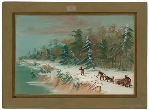 Returning to Fort Frontenac by Sled. February 1679, by George Catlin