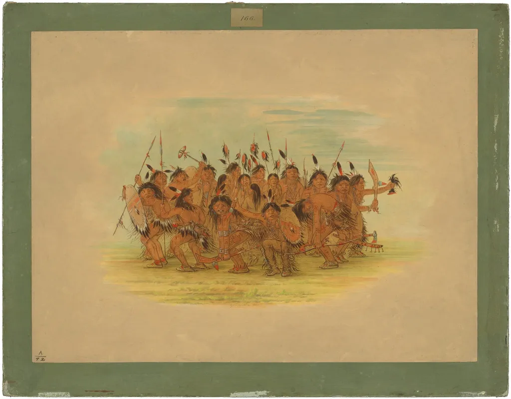 Scalp Dance - Sioux, by George Catlin, oil, 1861