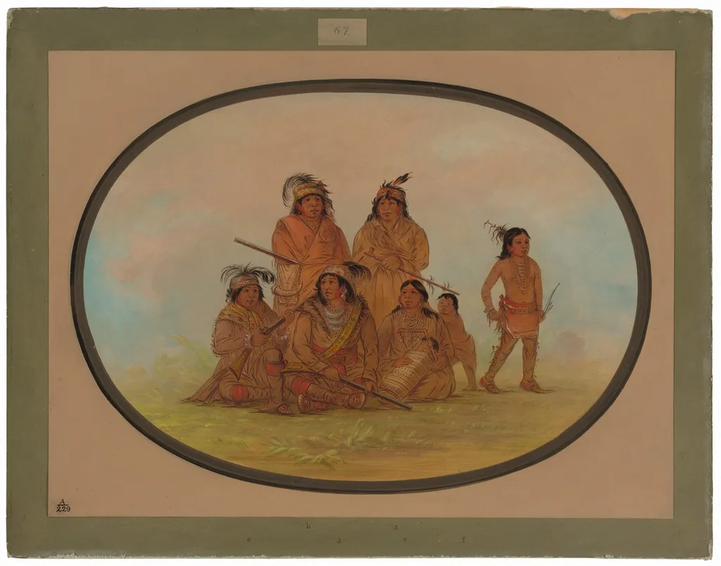 Seminolee Indians, Prisoners at Fort Moultrie, by George Catlin, oil, 1865