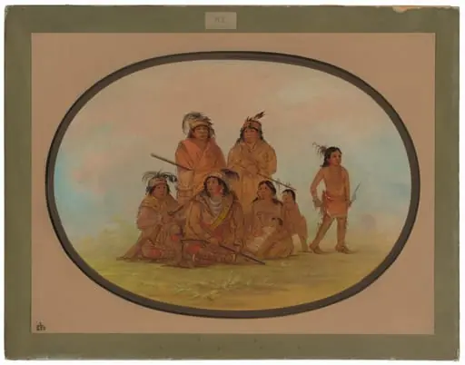 Seminolee Indians, Prisoners at Fort Moultrie, by George Catlin
