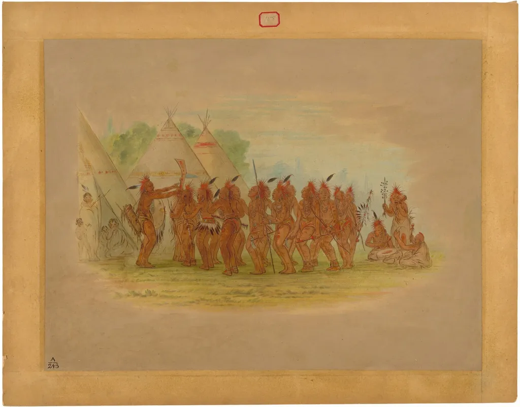 Slaves' Dance - Saukie, by George Catlin, oil, 1861