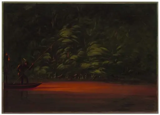 Spearing by Torchlight on the Amazon, by George Catlin
