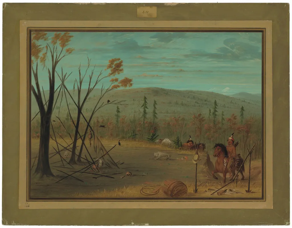 The Cheyenne Brothers Returning from Their Fall Hunt, by George Catlin, oil, 1865