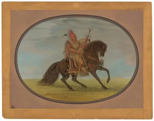 The Running Fox on a Fine Horse - Saukie, by George Catlin