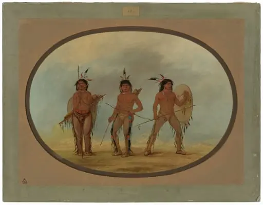 Three Cheyenne Warriors, by George Catlin