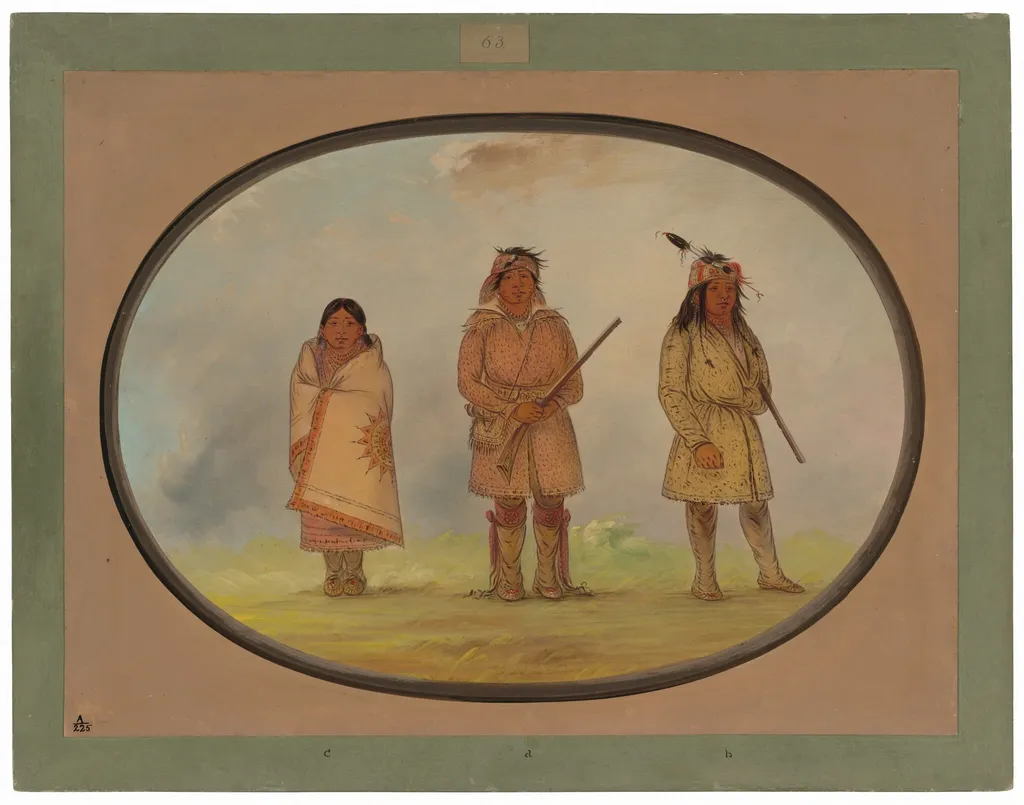 Three Delaware Indians, by George Catlin, oil, 1865