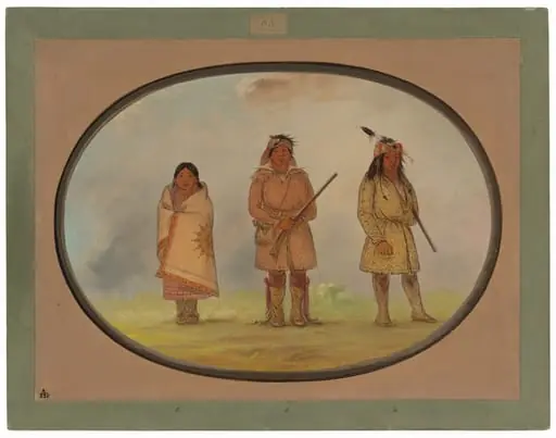 Three Delaware Indians, by George Catlin