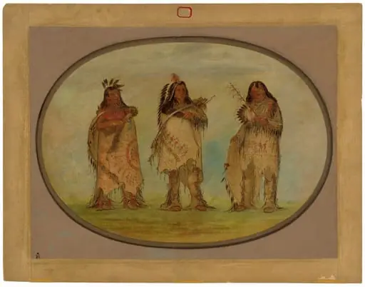 Three Distinguished Warriors of the Sioux Tribe, by George Catlin