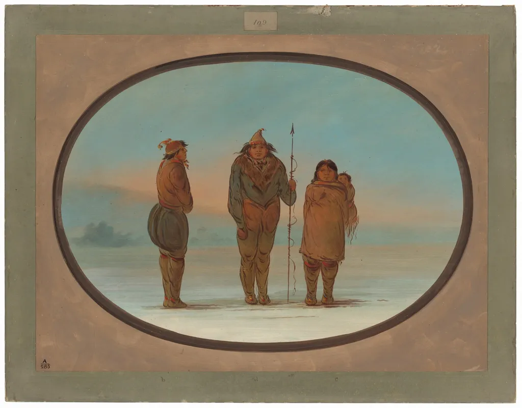 Three Esquimaux, by George Catlin, oil, 1862
