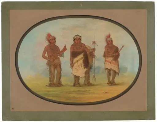 Three Iowa Indians, by George Catlin