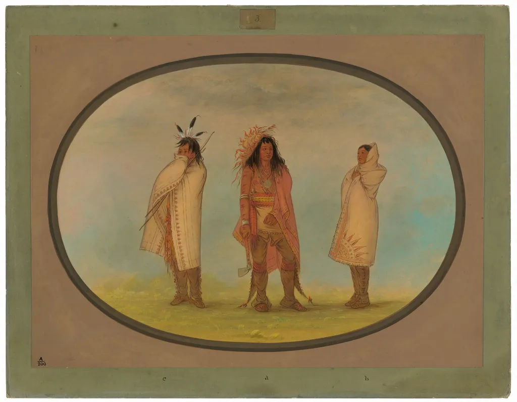 Three Iroquois Indians, by George Catlin, oil, 1865
