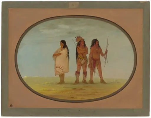 Three Navaho Indians, by George Catlin
