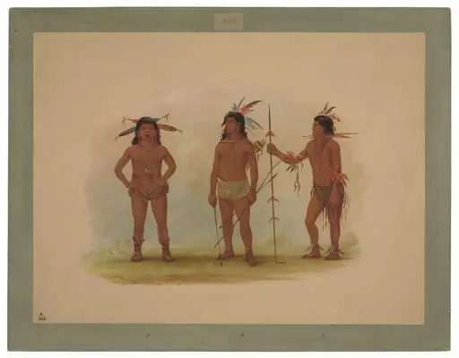 Three Omagua Men, by George Catlin
